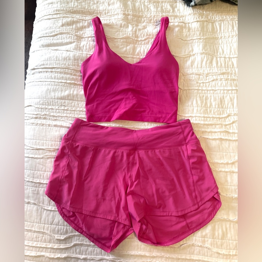 Lululemon Align Crop Tank size 8 Sonic Pink EUC
(Shorts listed separately)
